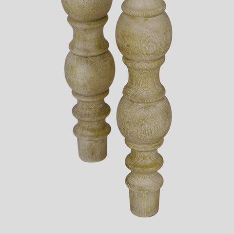 French Country Console Table, Natural-Rustic White