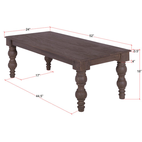 French Country Coffee Table, Coffee Brown