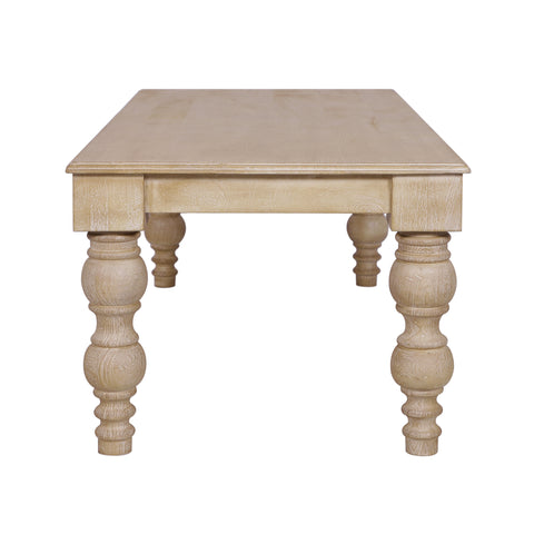 French Country Coffee Table, Natural- Rustic White