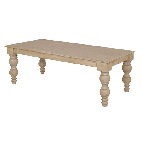 French Country Coffee Table, Natural- Rustic White