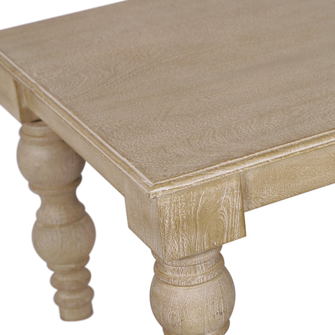 French Country Coffee Table, Natural- Rustic White