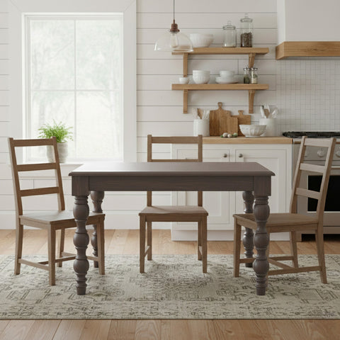 French Country 48" Square Dining Table, Coffee Brown