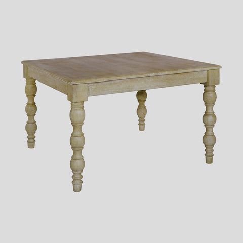 French Country 48" Square Dining Table, Natural-Rustic White
