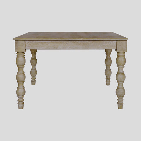 French Country 48" Square Dining Table, Natural-Rustic White