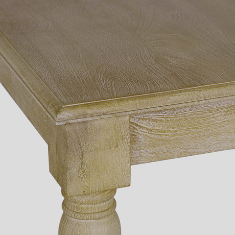 French Country 48" Square Dining Table, Natural-Rustic White