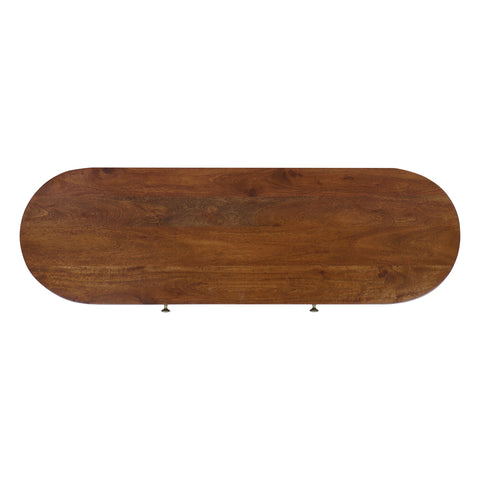 Elipse Mid-Century Modern Writing Desk, Acacia Standard