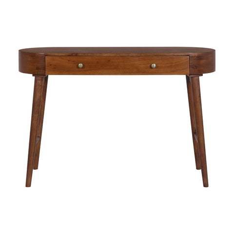 Oblong Mid-Century Writing Desk, Brown