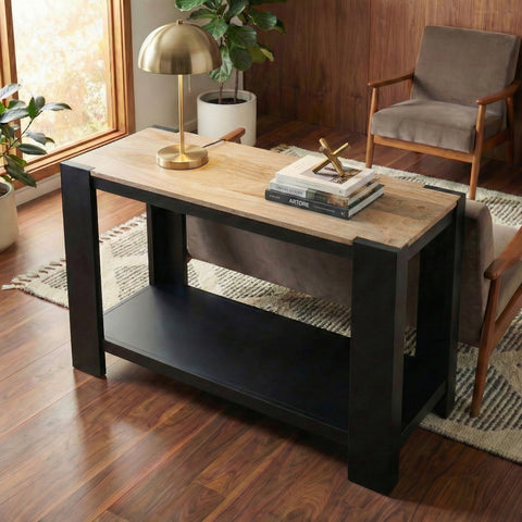 Axis Modern 2-Tone Console Table, Wheatfield