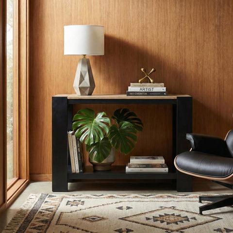 Axis Modern 2-Tone Console Table, Wheatfield
