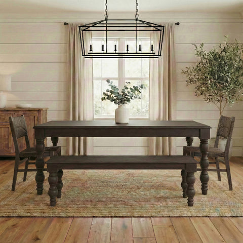 French Country 72" Rectangular Dining Table, Coffee Brown