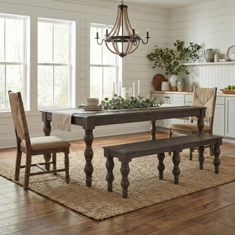 French Country 84" Rectangular Dining Table, Coffee Brown