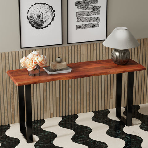Acacia 70" Live Edge Console Table, Brown