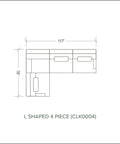 M&A Kloud 4-Piece L-Shaped Sectional Sofa - Mango and Acacia